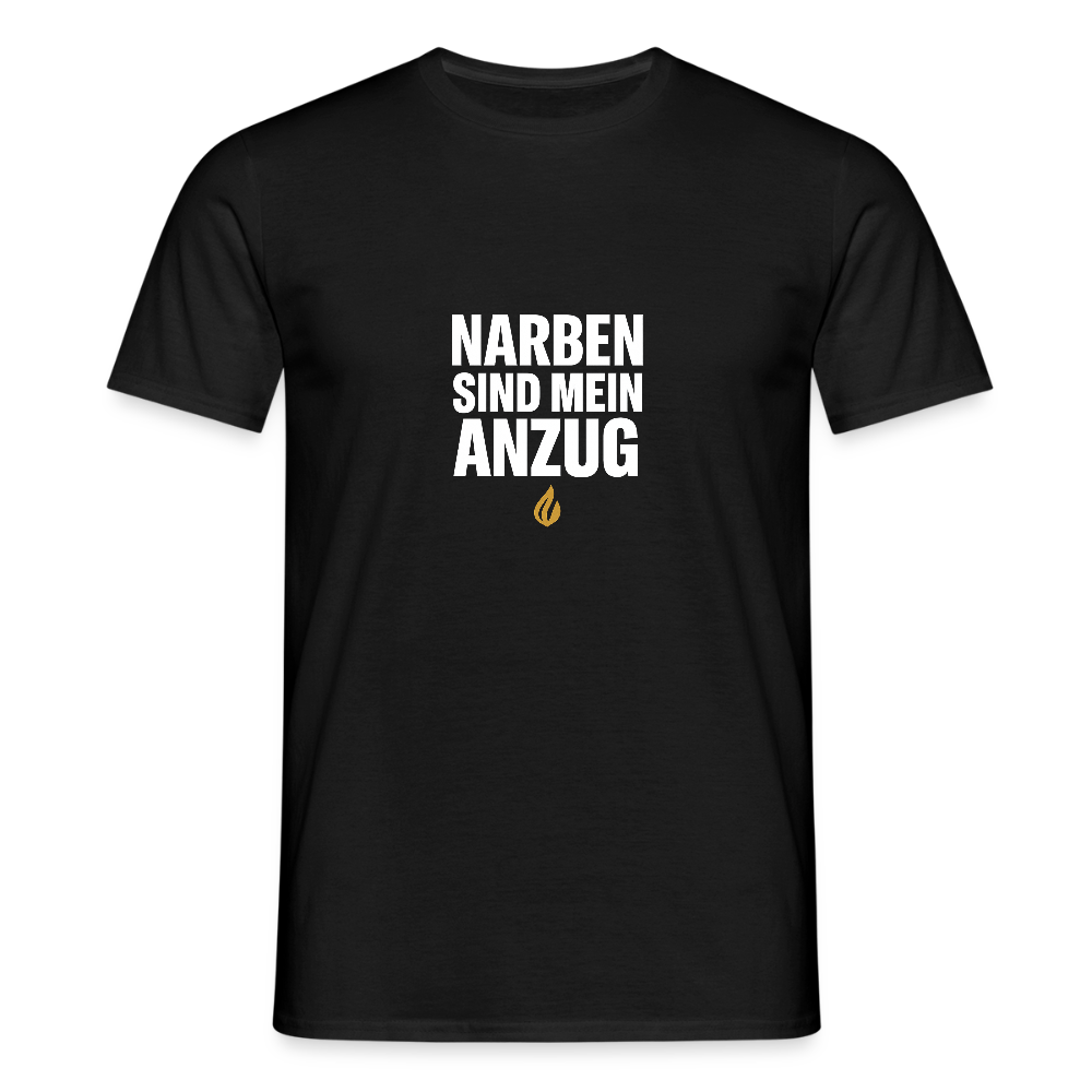 Narben sind mein Anzug – Statement T-Shirt - black