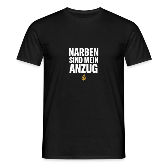 Narben sind mein Anzug – Statement T-Shirt - black