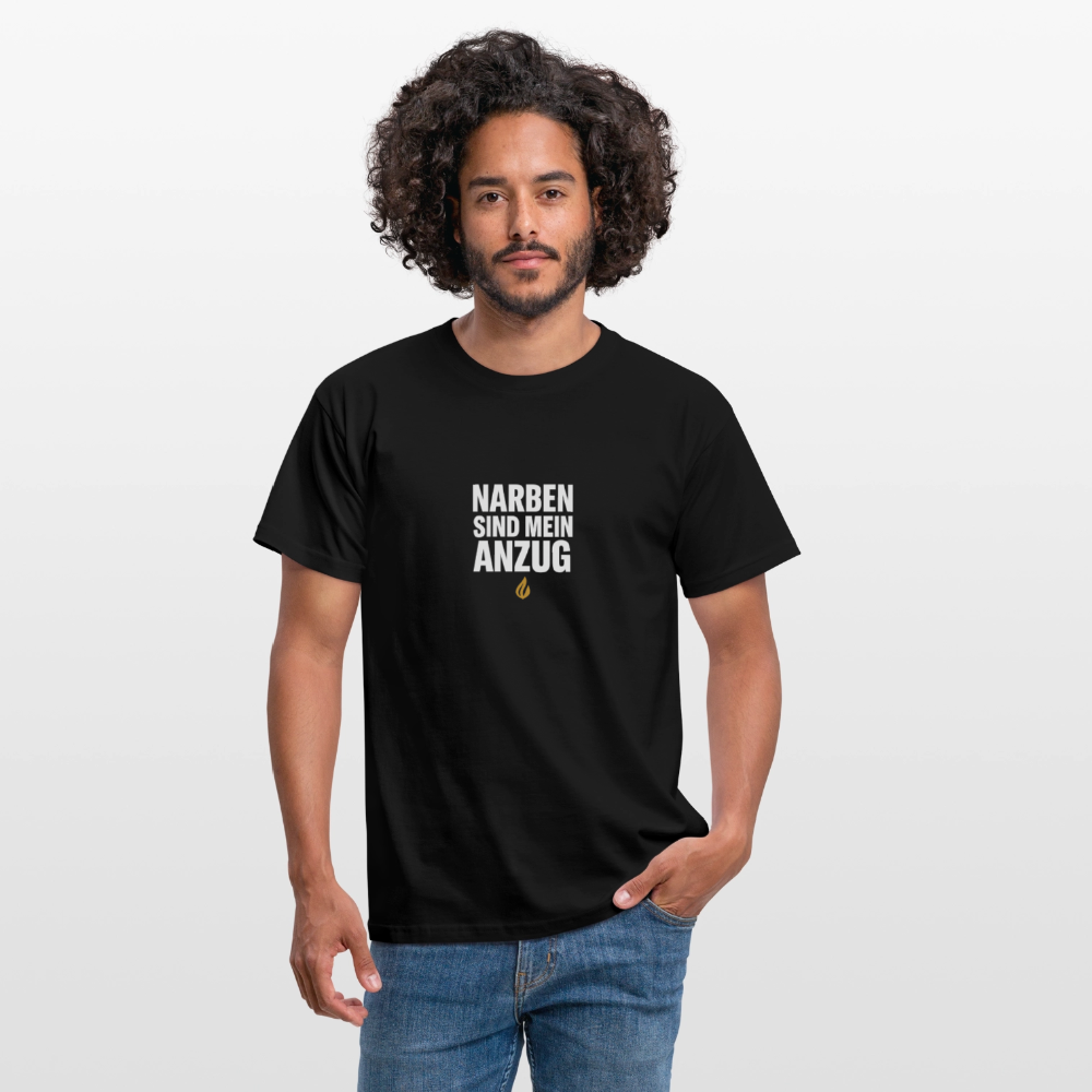 Narben sind mein Anzug – Statement T-Shirt - black