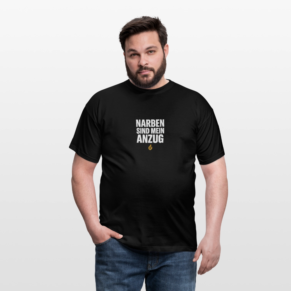 Narben sind mein Anzug – Statement T-Shirt - black